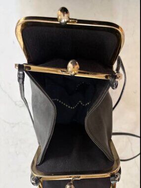 RARE Coach Bonnie Cashin Double Kisslock Bag Blk Legacy Archive Reissue B Stamp